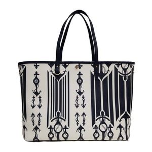 Tory Burch Kerrington Seafaring Stripe Square Tote